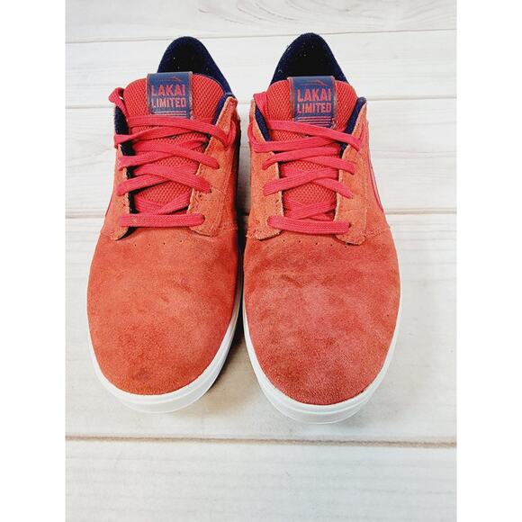 Lakai - Linden Red & Blue Suede Skateboard Shoes Mens sz 8.5 - Picture 3 of 16